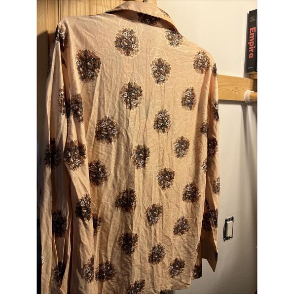 Maximo California Design Vintage Men's XL 17-17.5 Champagne Floral Button Shirt - Picture 11 of 11